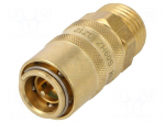 Quick connection coupling | straight,with valve | max.15bar