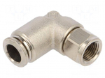 Push-in fitting | angled | -0.99&divide;20bar | nickel plated brass