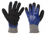 Protective gloves | Size: 9,L | blue | latex,polyester