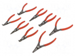 Tools set: pliers | case | for circlip | Ring: internal,external
