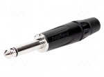 Connector: Jack 6,3mm | plug | male | mono | ways: 2 | straight | black