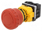 Switch: emergency stop | 22mm | NC x2 + NO | red | IP65 | mushroom | XW