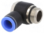 Push-in fitting | angled | -0.95&divide;15bar | nickel plated brass,PBT