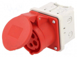 Connector: AC supply 3-phase | socket | female | 16A | 400VAC | IP44