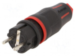 Connector: AC supply | male | plug | 2P+PE | 250VAC | 16A | black | PIN: 3