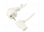 Cable | 3x0.75mm2 | PVC | 2m | white | 16A | 250V