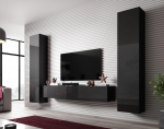 Cama Living room cabinet set VIGO SLANT 2 black/black gloss