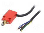 Limit switch | transversal metal roller &Oslash;10mm | NO + NC | 10A | 1m