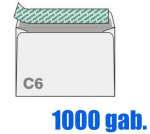 Aploksne C6 (114X162mm), balta, P&S, 80g/m2, 1000 gab.