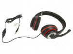 Headphones with microphone | black,red | Jack 3,5mm | headphones