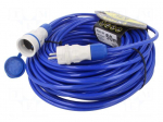 Extension lead | 3x1.5mm2 | 50m | PUR | blue | Sockets no: 1 | 16A