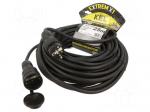 Extension lead | 3x2.5mm2 | 25m | rubber | black | Sockets no: 1 | 16A