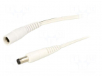 Cable | 2x0.5mm2 | DC 5,5/2,5 plug,DC 5,5/2,5 socket | straight