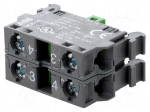 Contact block | 22mm | front fixing | Contacts: NO x2