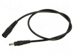 Cable | 1x0.5mm2 | DC 3,5/1,3 plug,DC 5,5/2,1 socket | straight