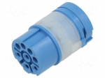Connector: M23 | contact insert | PIN: 8(4+4) | female | crimped
