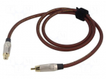 Cable | RCA socket,RCA plug | 1m | Plating: gold-plated | brown