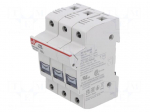 Fuse holder | 10x38mm | for DIN rail mounting | 32A | 690VAC | Poles: 3