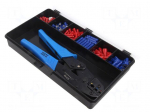 Tools set: for crimping push-on connectors, terminal crimping