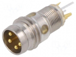 Connector: M8 | socket | male | 718 | 4A | 30V | PIN: 4 | IP65 | soldering