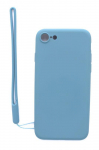 Back panel cover Evelatus Apple iPhone 7/8 Soft Touch Silicone Case with Strap Blue