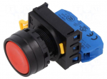Switch: push-button | 22mm | Stabl.pos: 1 | NO | red | none | IP65 | flat | YW