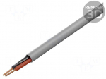 Wire | 2x16AWG | unshielded | 300V | 152m | Cu | stranded | grey | CPR: Eca