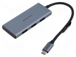 Hub USB | USB 3.0 | grey | Number of ports: 7 | 0.15m | ABS,aluminium