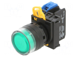 Switch: push-button | 22mm | Stabl.pos: 2 | NO | green | LED | IP65 | YW