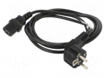 Cable | CEE 7/7 (E/F) plug angled,IEC C13 female | PVC | Len: 1.8m