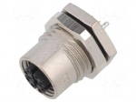 Connector: M12 | socket | PIN: 8 | female | straight | IP67 | THT | 5A