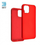 Riff Thin & Soft silicone case with soft fiber inside for iPhone 13 Red