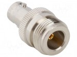 Adapter | BNC female,N female | Insulation: PTFE | 50&Omega; | brass | 4GHz