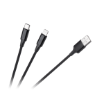 Tahvelarvutid ja tarvikud // USB kaablid // Kabel wtyk USB A - wtyk USB C/ wtyk lightningh (2w1) 1m