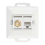 Uued tooted // Gniazdo pojed. typu F + Gniazdo 1xRJ45 Cat6 Pearl, TV/F+RJ45/P, biały