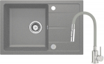 Granite sink with flexible spout faucet