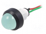 Indicator: LED | prominent | 24VDC | 24VAC | Cutout: &Oslash;13mm | 300mm leads