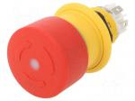 Switch: emergency stop | Stabl.pos: 2 | NC x2 | 16mm | red | LED | Pos: 2