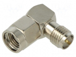 Coupler | RP-SMA male,RP-SMA female | reverse | angled | 50&Omega; | PTFE