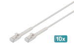 Digitus CAT 6A F-FTP bendable patch cord, copper, 3 m, gray, 10 pieces