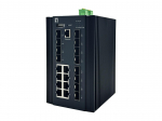 LevelOne 20-Port L2 Plus Managed Industrial Switch, 8 x 1GbE RJ45, 8 x 1GbE SFP, 4 x 1/2.5GbE SFP, DIN-Rail, -40&deg;C to 80&deg;C