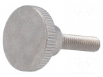 Knob | &Oslash;: 16mm | Ext.thread: M4 | 16mm | H: 9.5mm | stainless steel