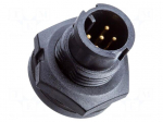 Connector: circular | socket | size A | male | PIN: 6 | 2A | bayonet | IP67