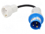 Transition: adapter | male/female | 16A | 230VAC | IEC 60309 | IP20