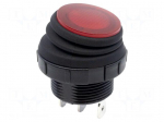 ROCKER | SPST | Pos: 2 | OFF-ON | 16A/250VAC | 16A/30VDC | red | red | IP68