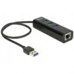 DELOCK USB-HUB 3-Port USB3.0, +1x Gigabit LAN