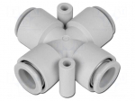 Push-in fitting | -1&divide;10bar | Mat: polypropylene | 4-fold branch