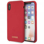 Guess GUHCPXLSGLRE Silicone Hardcase for iPhone X/Xs / red