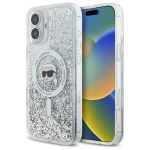 Karl Lagerfeld KLHMP16MLGKISGH iPhone 16 Plus 6.7" hardcase transparent Liquid Glitter Karl Head Mag