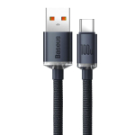 Baseus crystal shine series datu pārraides un uzlādes vads | USB-A uz USB-C | 100W | 1.2m | melns